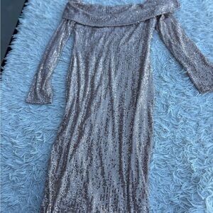 Glamorous Off-Shoulder Sequin Dress